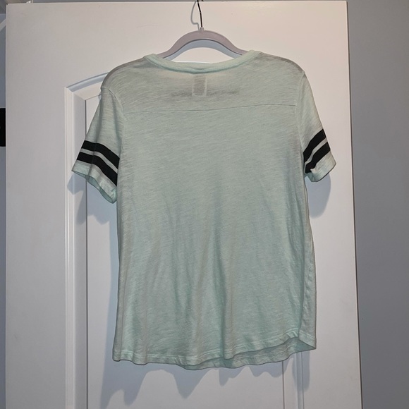 Victoria’s Secret PINK short sleeve mint color varsity tee - Picture 2 of 3